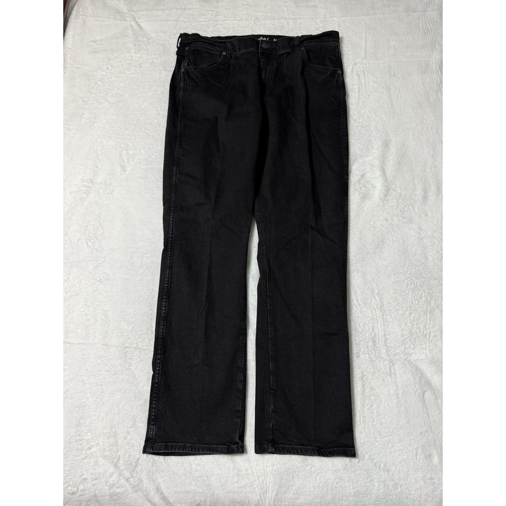 Wrangler Jeans Mens 37x31 Black Slim Straight Retro Mid Rise‎ Dark Wash Western